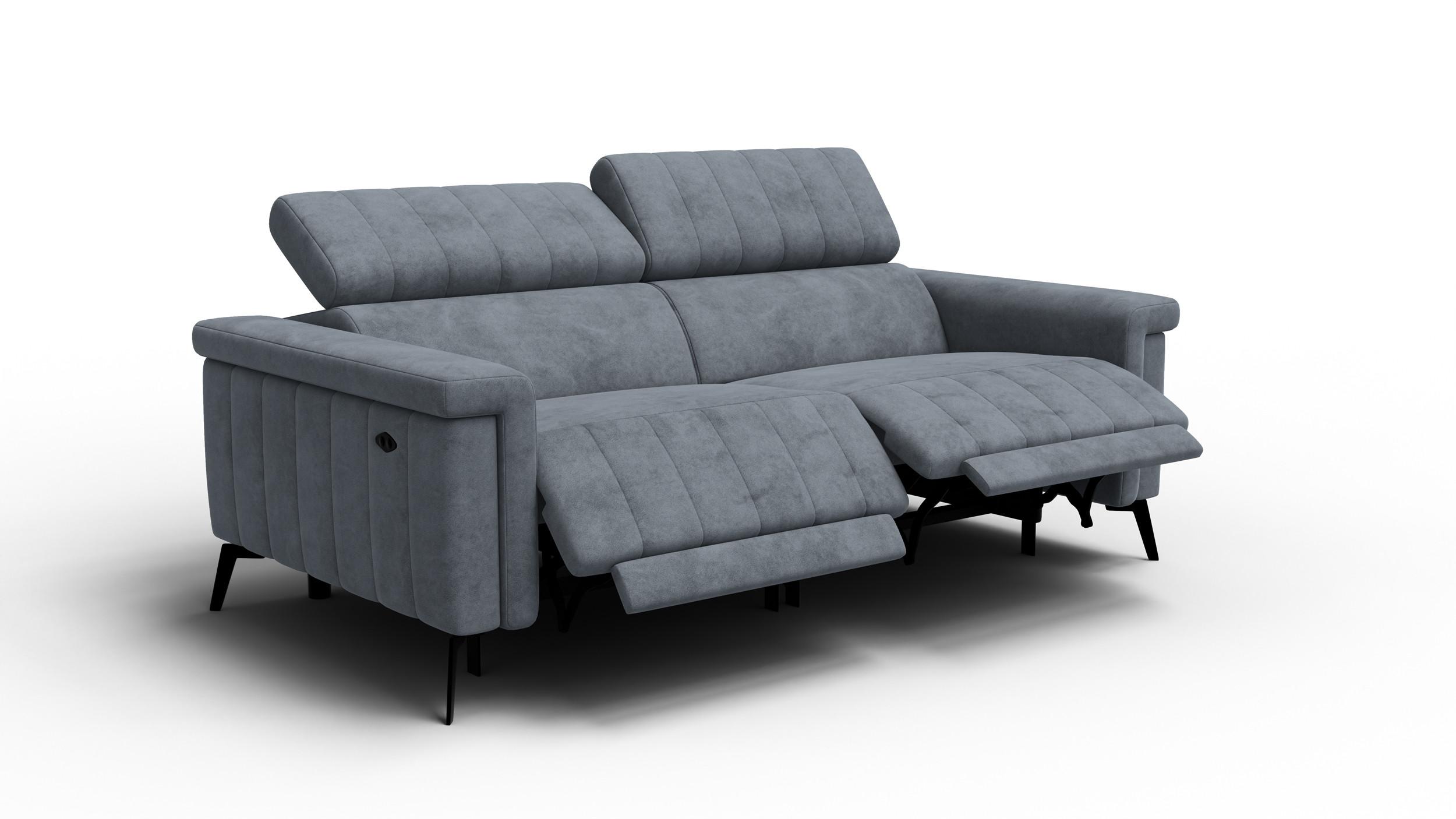RELAXSOFA NORDEL 3-Sitzer, dunkelgrau - Dunkelgrau/Schwarz, Holz/Textil (194/80/105cm) - Wozimo