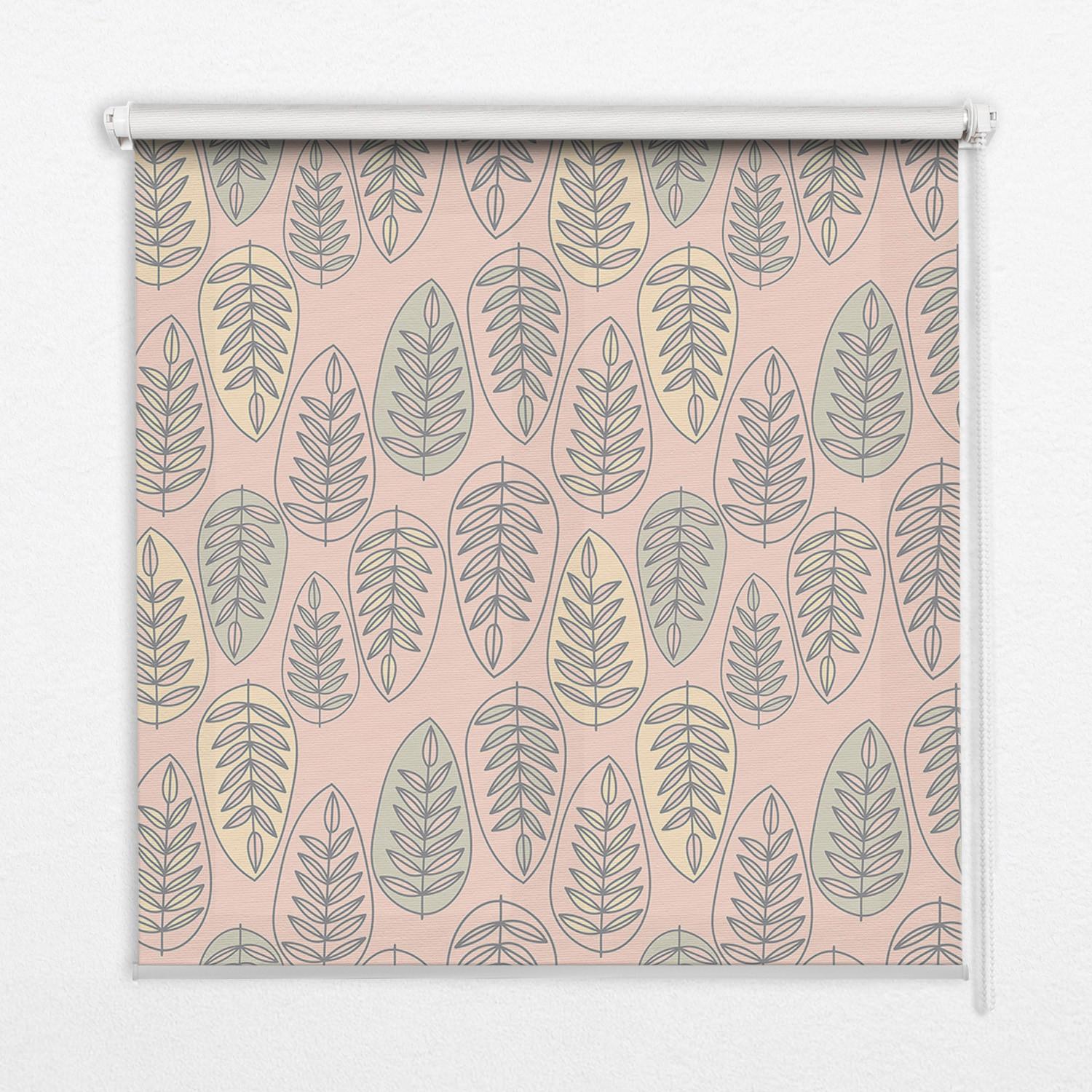 INNENROLLO - Fensterrollo - Rollo - 110x140 cm - Bunte Blätter - Pink, Kunststoff (110/140/0.5cm) - TULUP