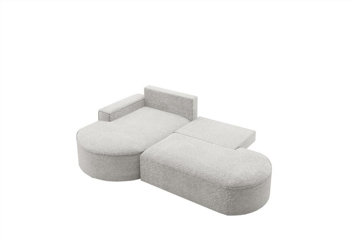 ECKSOFA Girona Mit Schlaffunktion - Hellgrau, Holzwerkstoff/Textil (278/179cm) - Fun Möbel