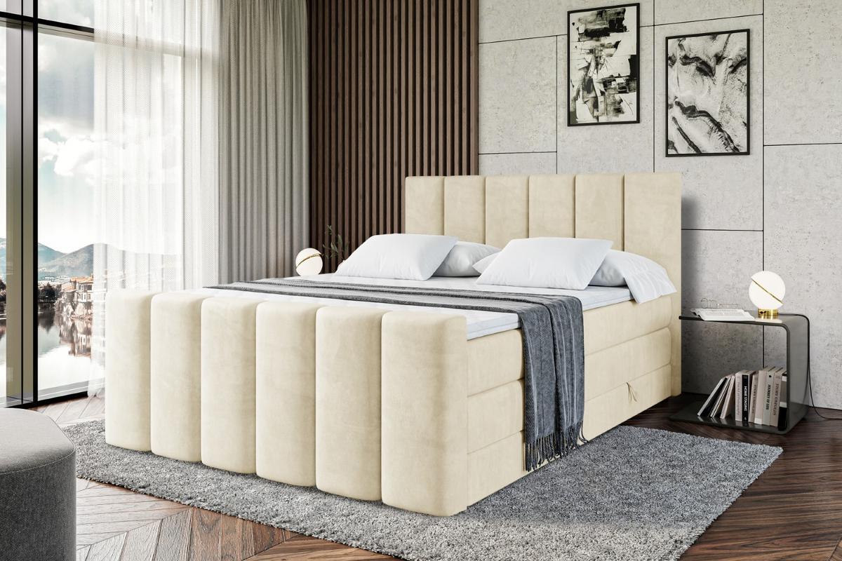 BOXSPRINGBETT BOXI1-Z KING - 180x200 - H3/H4 - Beige - Beige, Holzwerkstoff (180/200cm) - ALTDECOR