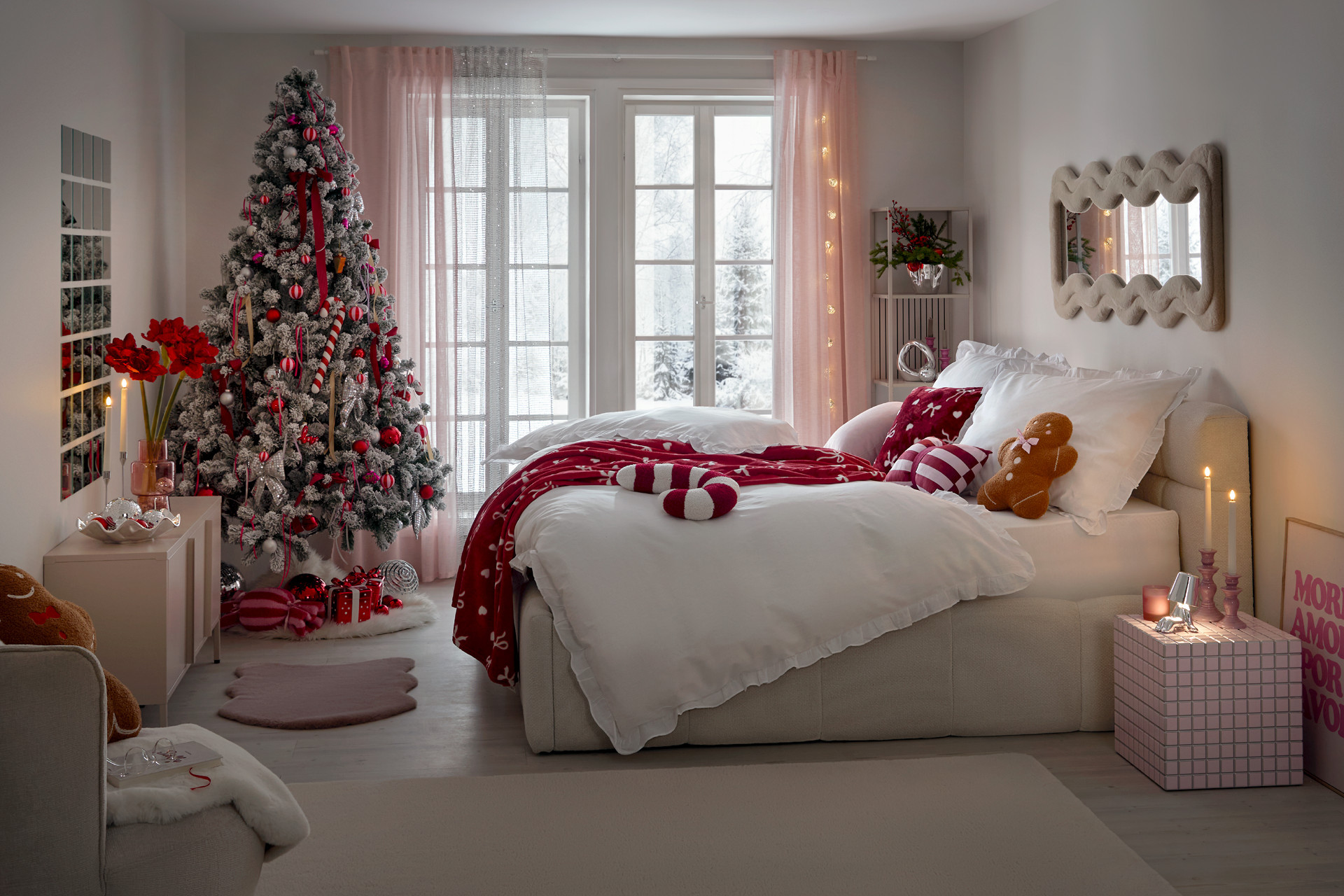 Weihnachtliches Schlafzimmer