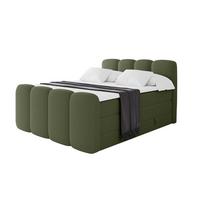 BOXSPRINGBETT mit Matratze H3/H4 - NINA-Z KING - 140x200 cm Grün - Dunkelgrün, Holzwerkstoff (140/200cm) - ALTDECOR