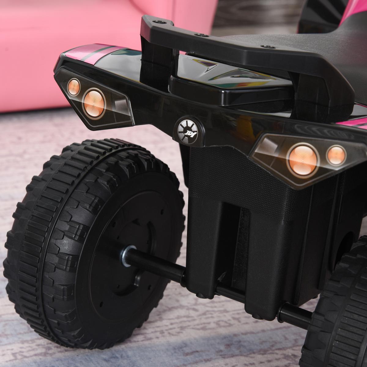 RUTSCHAUTO Kinder Tretauto Kinderauto mit Füßen rutschen Licht Musik Rosa - Rosa, Metall (67/5/38cm) - HOMCOM
