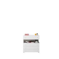KOMMODE GALIA 85/90/40cm mit 4 Schubladen Türen Weiß - Weiß/Grau, Holzwerkstoff (85/90/40cm) - MASSENO