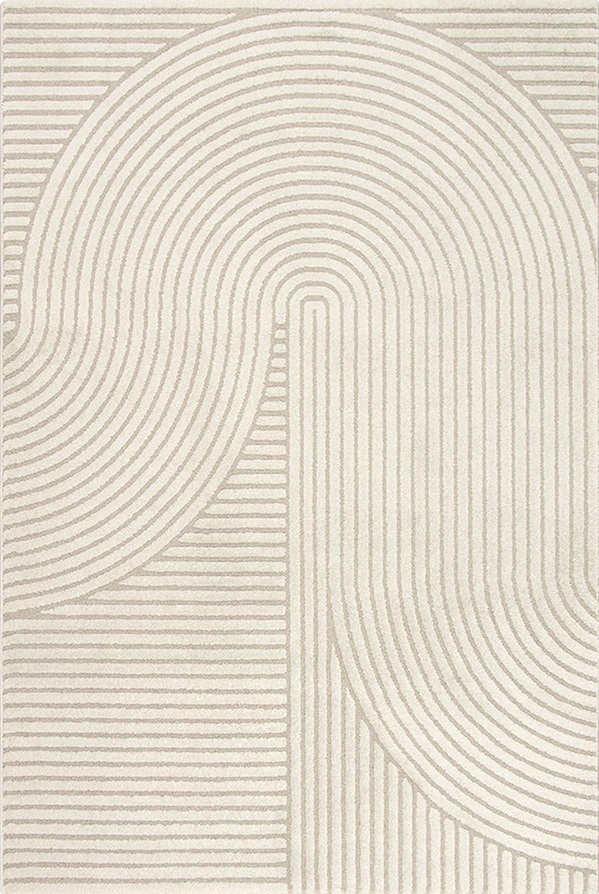 TEPPICH Kurzflor CETINA Geometrisch Polypropylen-Polyester Beige 200 x 290 cm - Beige, Textil (200/290cm) - KADIMA DESIGN