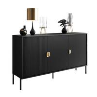 KOMMODE DALIA 3D - Goldfarben/Schwarz, Holzwerkstoff (154/84/49cm) - Lookway