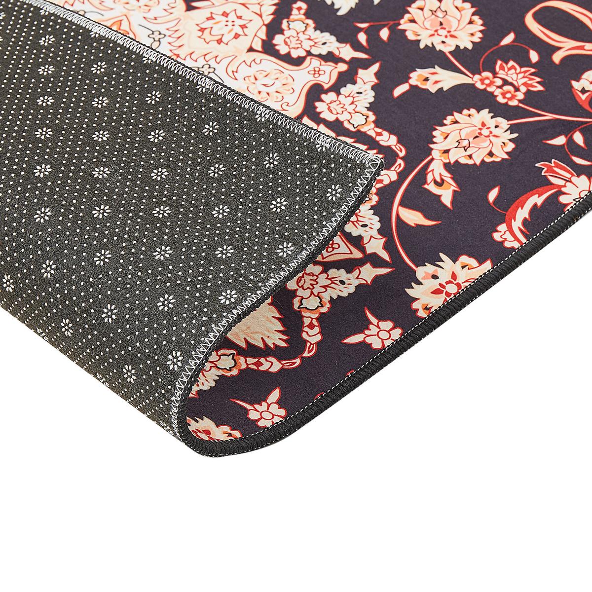 KURZFLOR-TEPPICH Schwarz 80/240 cm Aritas - Beige/Rot, Textil (80/240cm) - Beliani