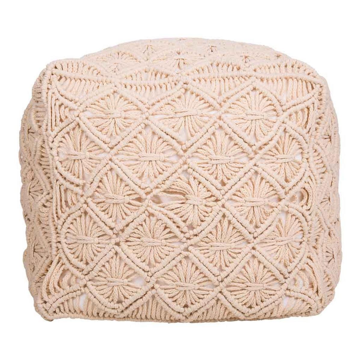 POUF aus Baumwolle, 45x40cm - Beige, Textil (45/40/45cm) - Wanderlust