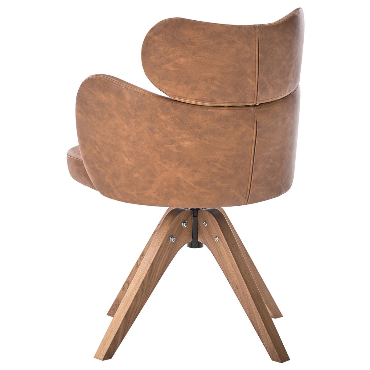 ESSZIMMERSTUHL drehbar Kunstleder Braun Marcy - Braun, Kunststoff (60/85/66cm) - Beliani