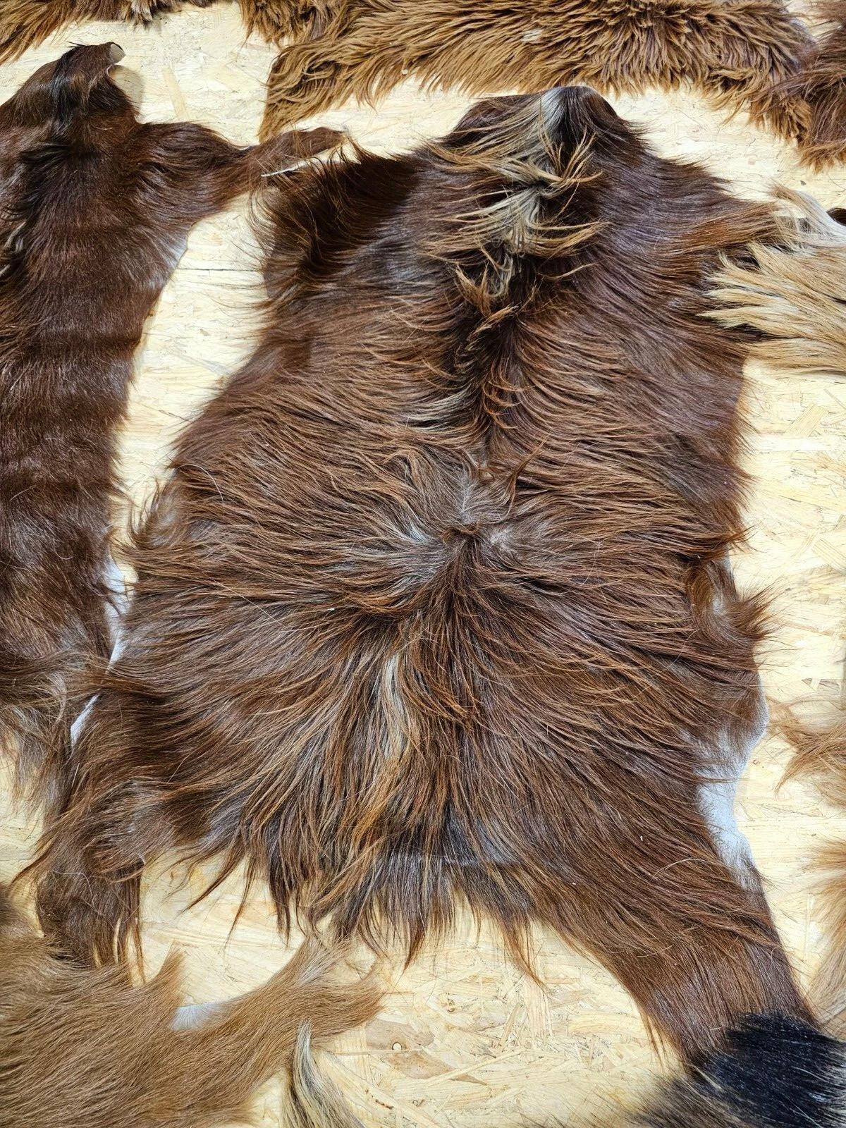 FELL Ziegenfell Braunlich Naturfarben Teppich ca. 90 cm 1.Wahl - Braun, Fell (50/90cm) - Provellus