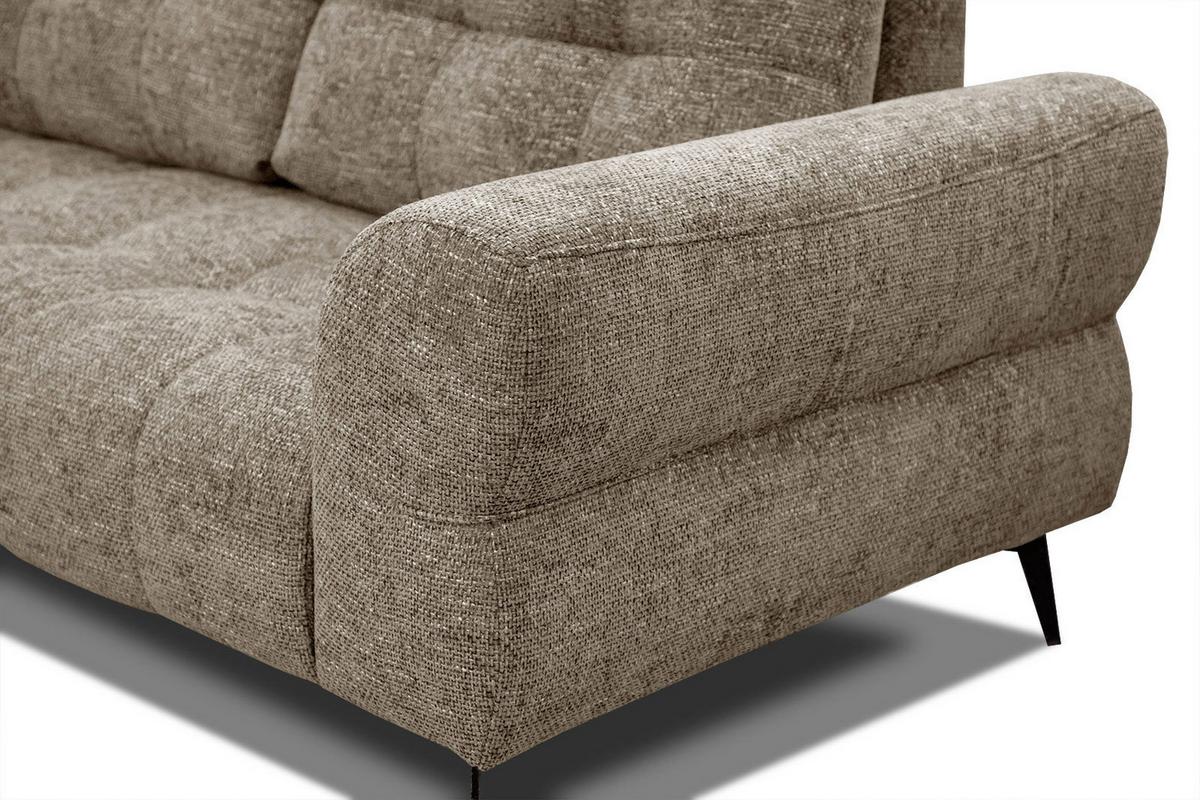 ECKSOFA SALVINI 5-Sitzer, taupe - Taupe/Schwarz, Holzwerkstoff/Textil (158/292cm) - Wozimo