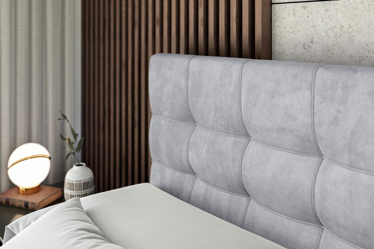 BOXBETT mit H3-Matratze und Lattenrost - BERO - 140x200 Hellgrau - Hellgrau, Holzwerkstoff (140/200cm) - ALTDECOR