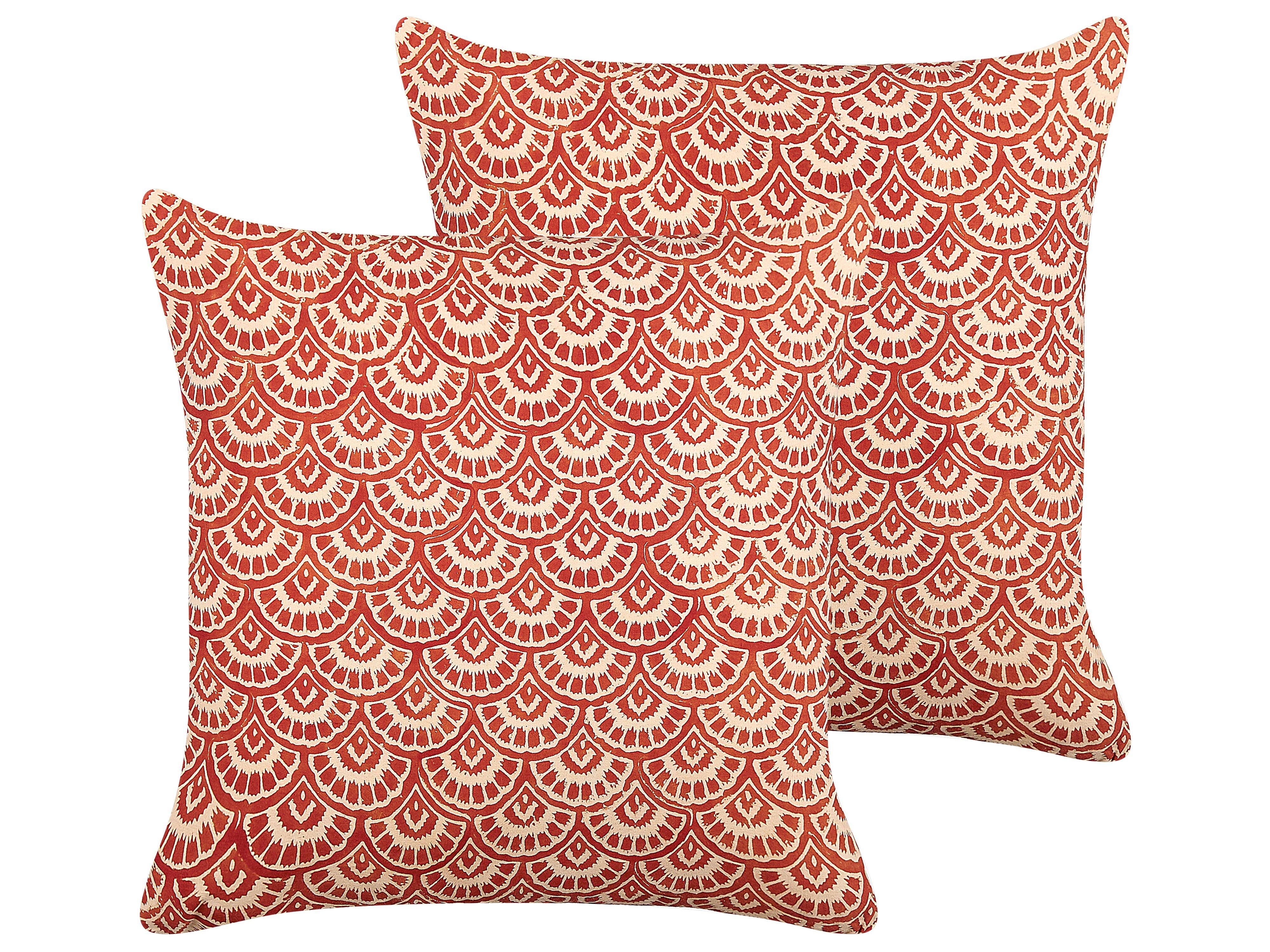 DEKOKISSEN 2er-Set Creme 45/45 cm Rhus - Creme, Naturmaterialen/Textil (45/45cm) - Beliani