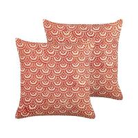 DEKOKISSEN 2er-Set Creme 45/45 cm Rhus - Creme, Naturmaterialen/Textil (45/45cm) - Beliani