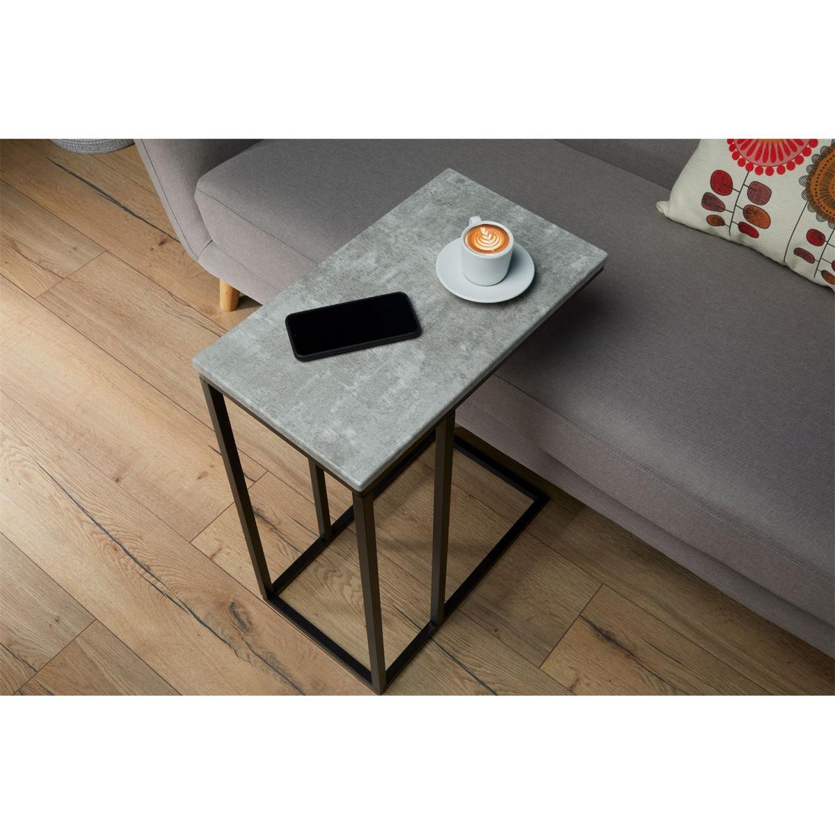 BEISTELLTISCH DEBORA Betonoptik/schwarz - Schwarz/Grau, Holzwerkstoff (26/46/61cm) - IDIMEX