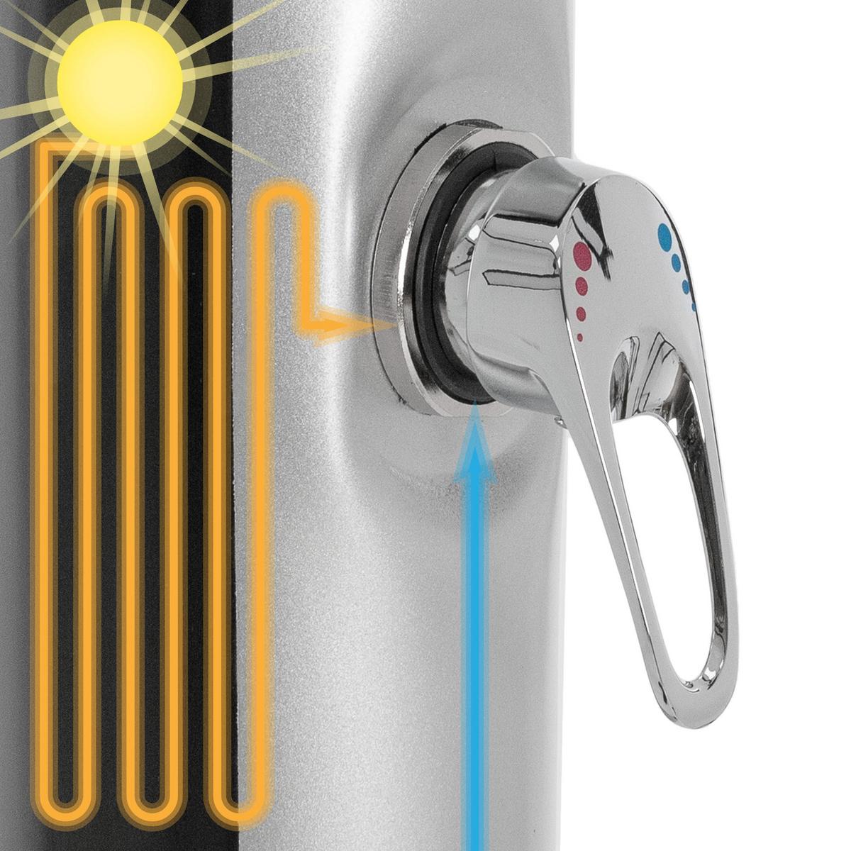SOLARDUSCHE 20L 210 cm Silber-Schwarz rund - Silberfarben, Kunststoff (12.5/210/15.5cm) - ML-DESIGN