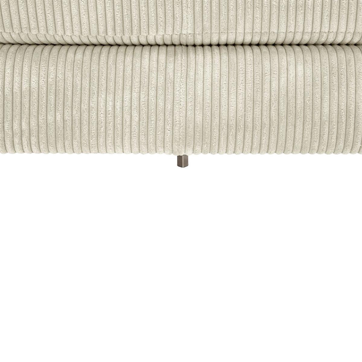 SOFA mit Longchair rechts Kaylynn Cordstoff creme - Creme, Kunststoff (175/294cm) - 58aufmkessel