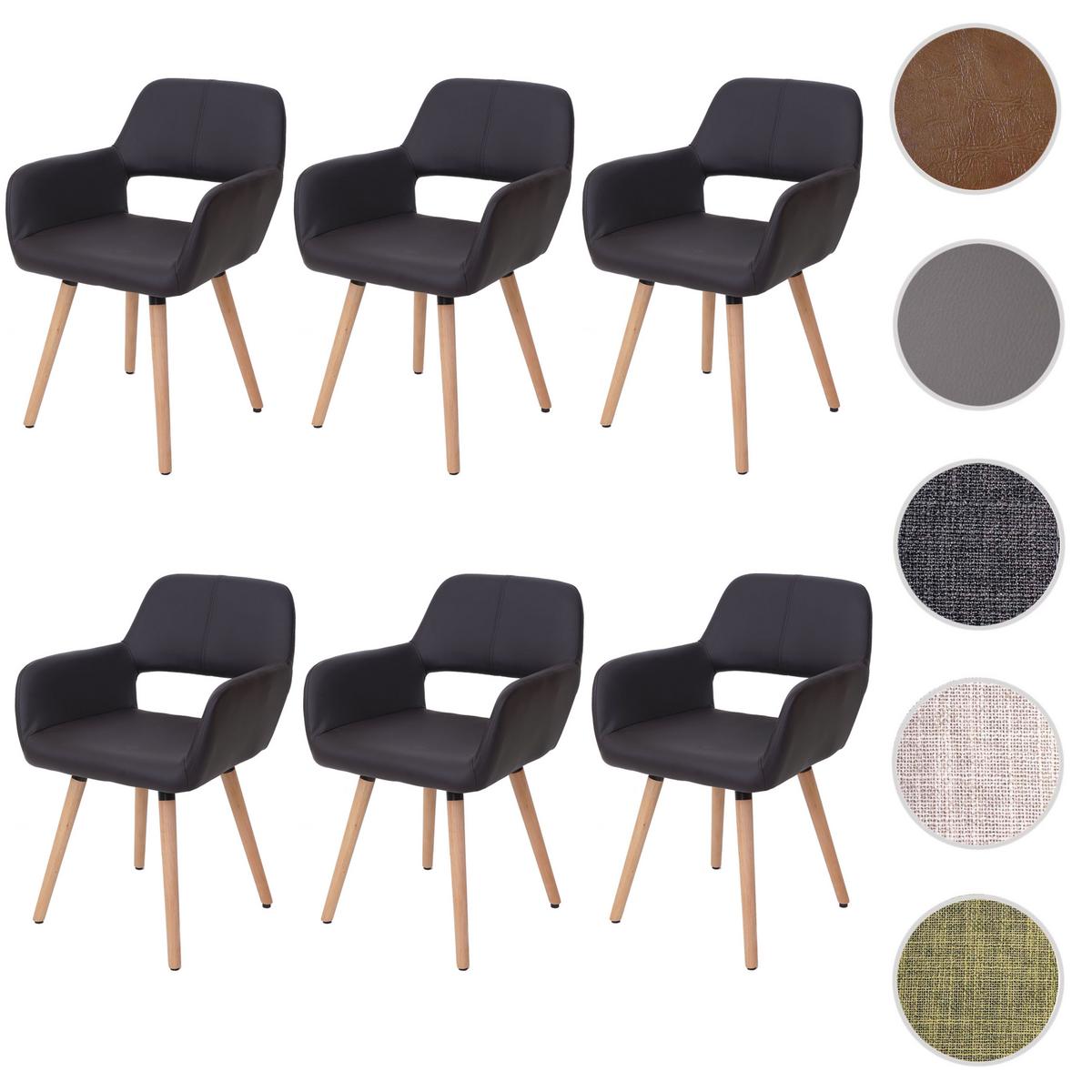 ESSZIMMERSTUHL Anthrazit 6er-Set - Anthrazit/Braun, Textil (56/78/57cm) - MCW