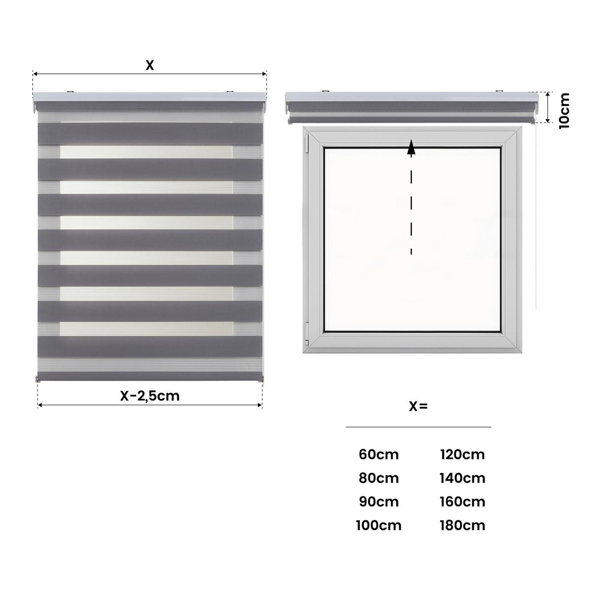 DOPPELROLLO Silber 100x180 cm EL - Silberfarben, Kunststoff (100/180cm) - STORESDECO