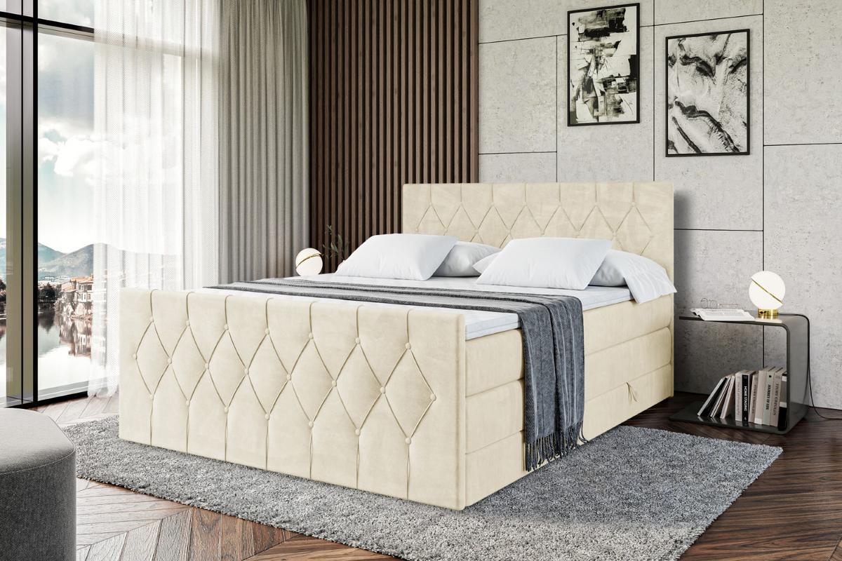 BOXSPRINGBETT VELANTO-Z KING - 180 x 200 - H3/H4 - Beige - Beige, Holzwerkstoff (180/200cm) - ALTDECOR