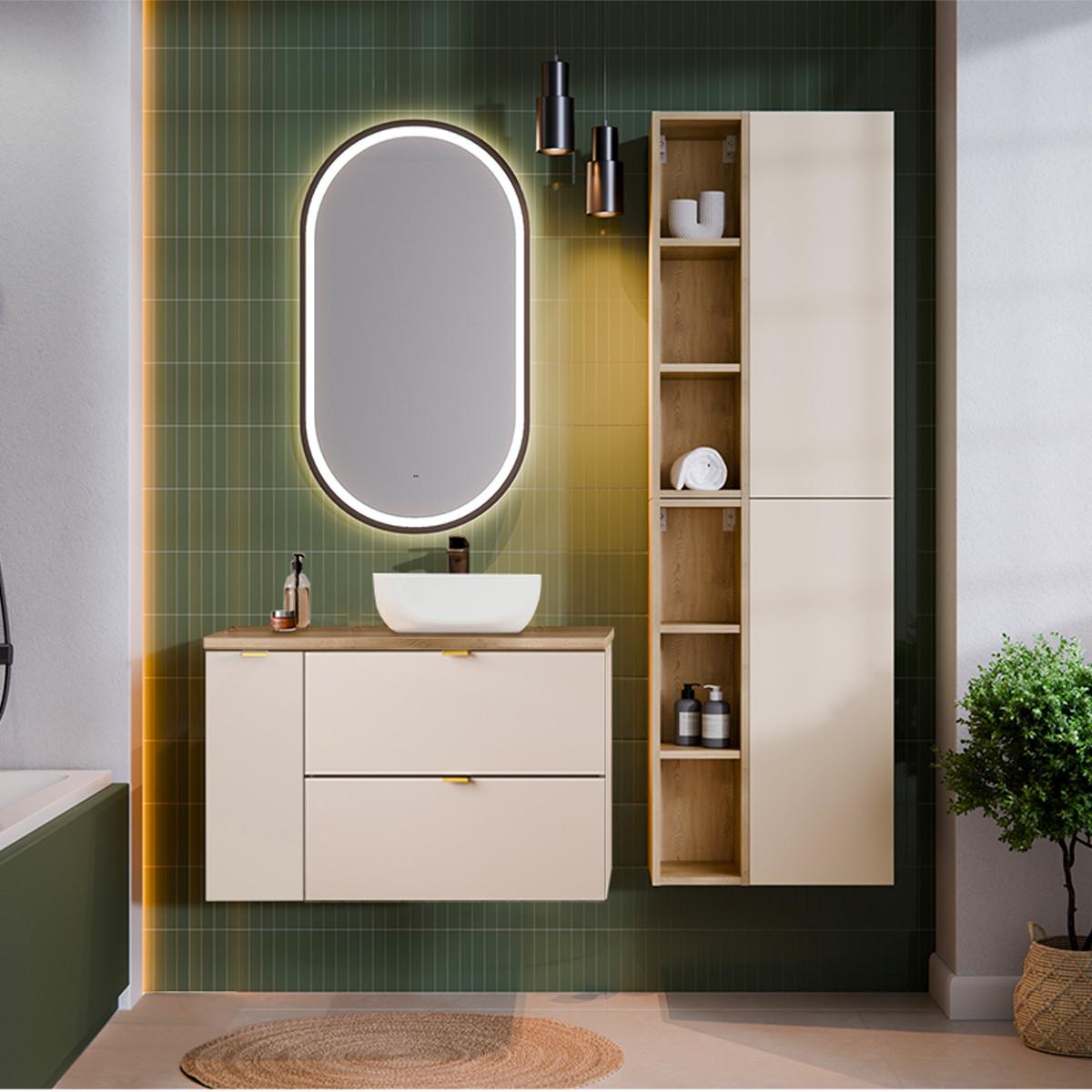 WASCHTISCH 80.6cm Azel Kaschmir - Beige, Holzwerkstoff (80.6/52/46cm) - Petits-meubles