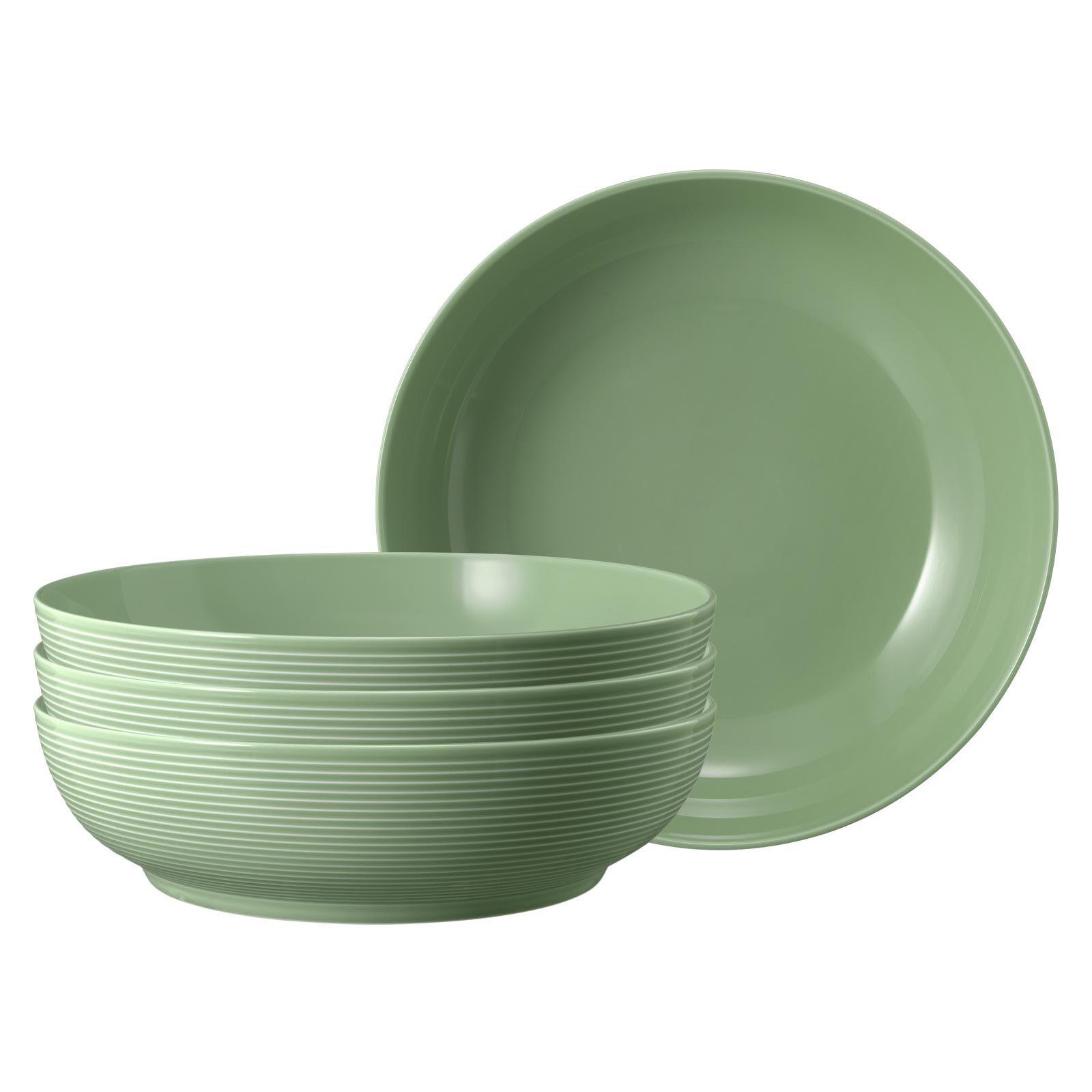 FOODBOWLS Beat Color Glaze Salbeigrün ø 25,5 cm 4er Set - Grün, Keramik (25.5cm) - Seltmann Weiden
