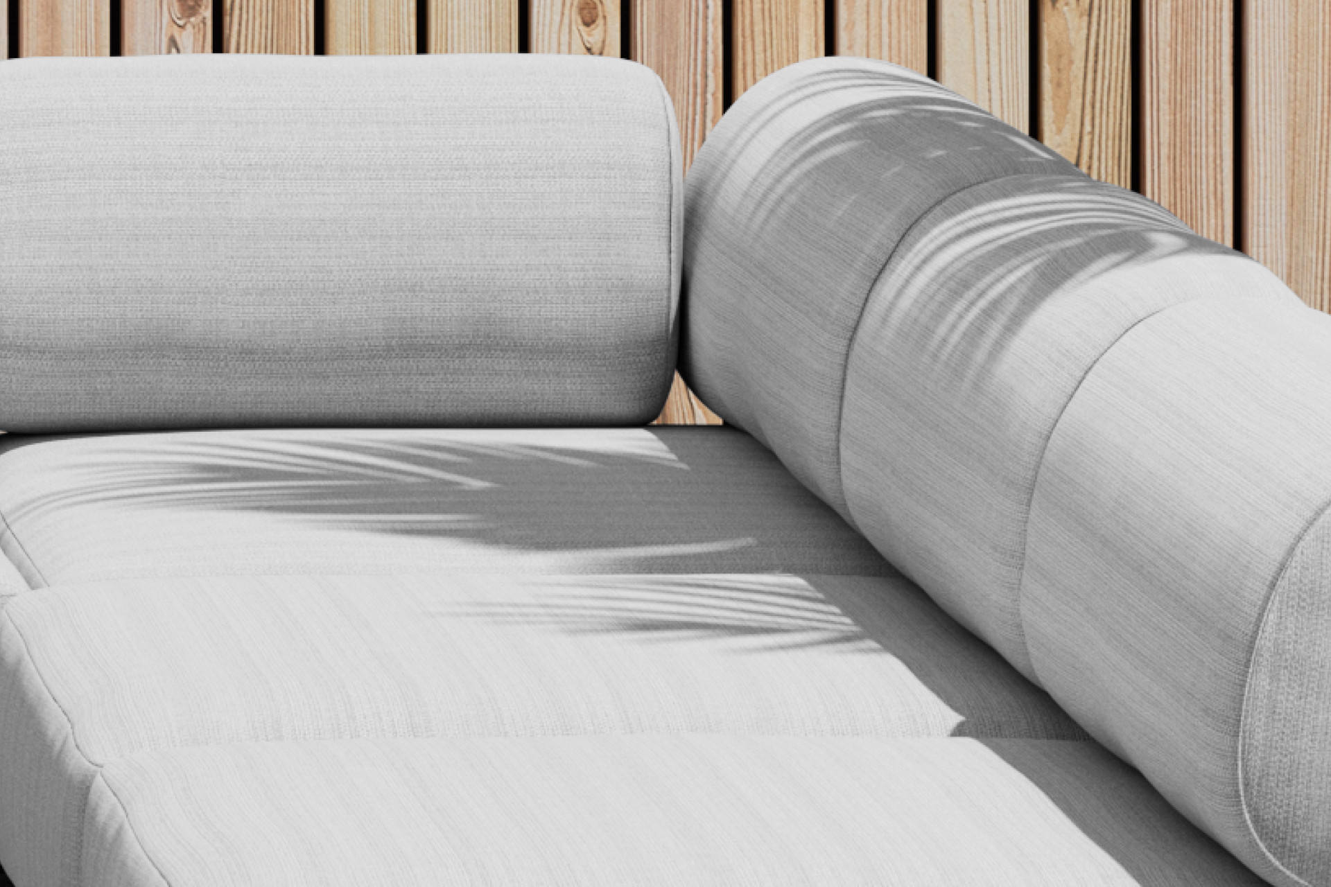 Loungegarnitur inkl. Sitz- und Rückenkissen Hellgrau Outdoorstoff 