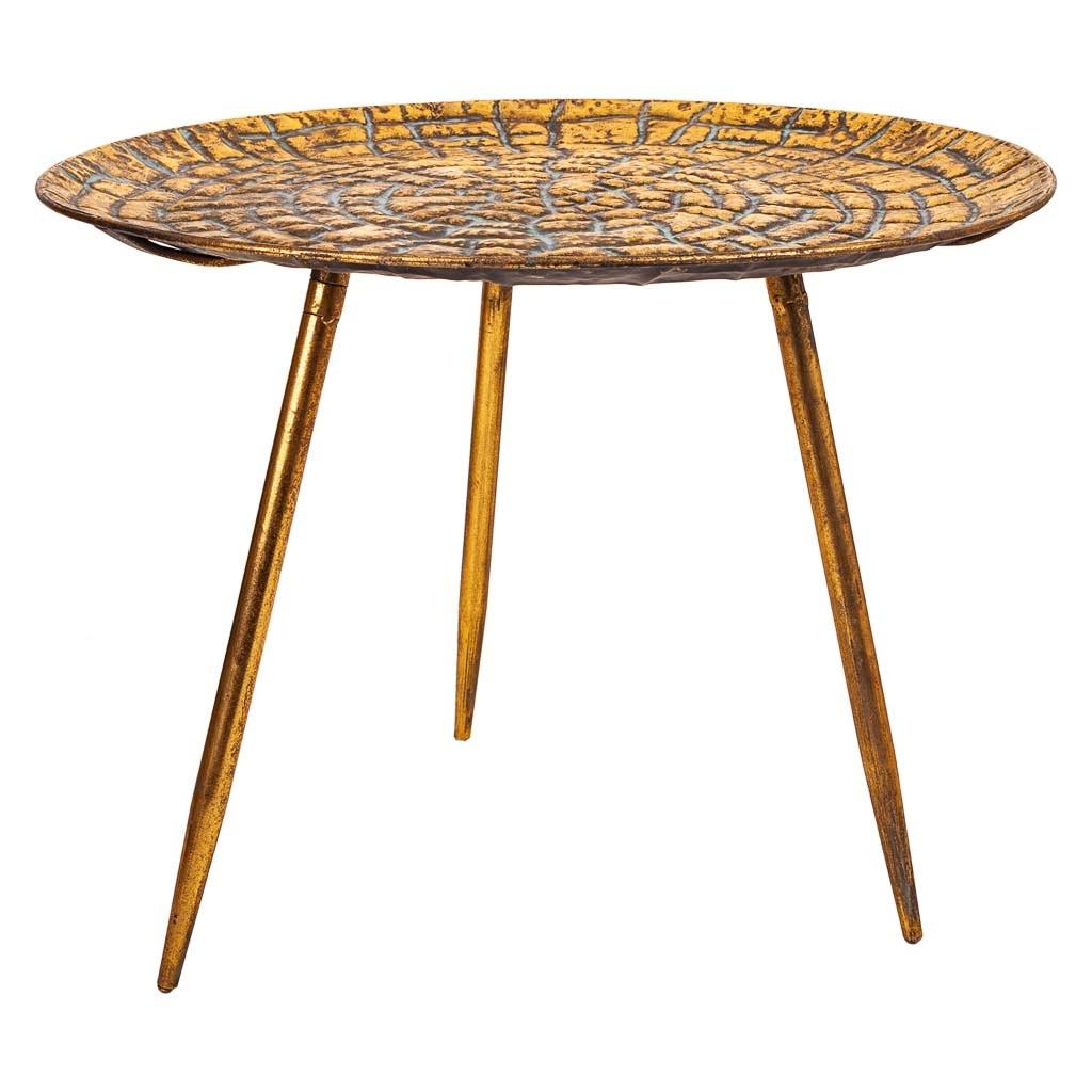 TISCH aus Metall, golden, 55x40cm - Goldfarben, Metall (54.5/54.5/40cm) - Wanderlust