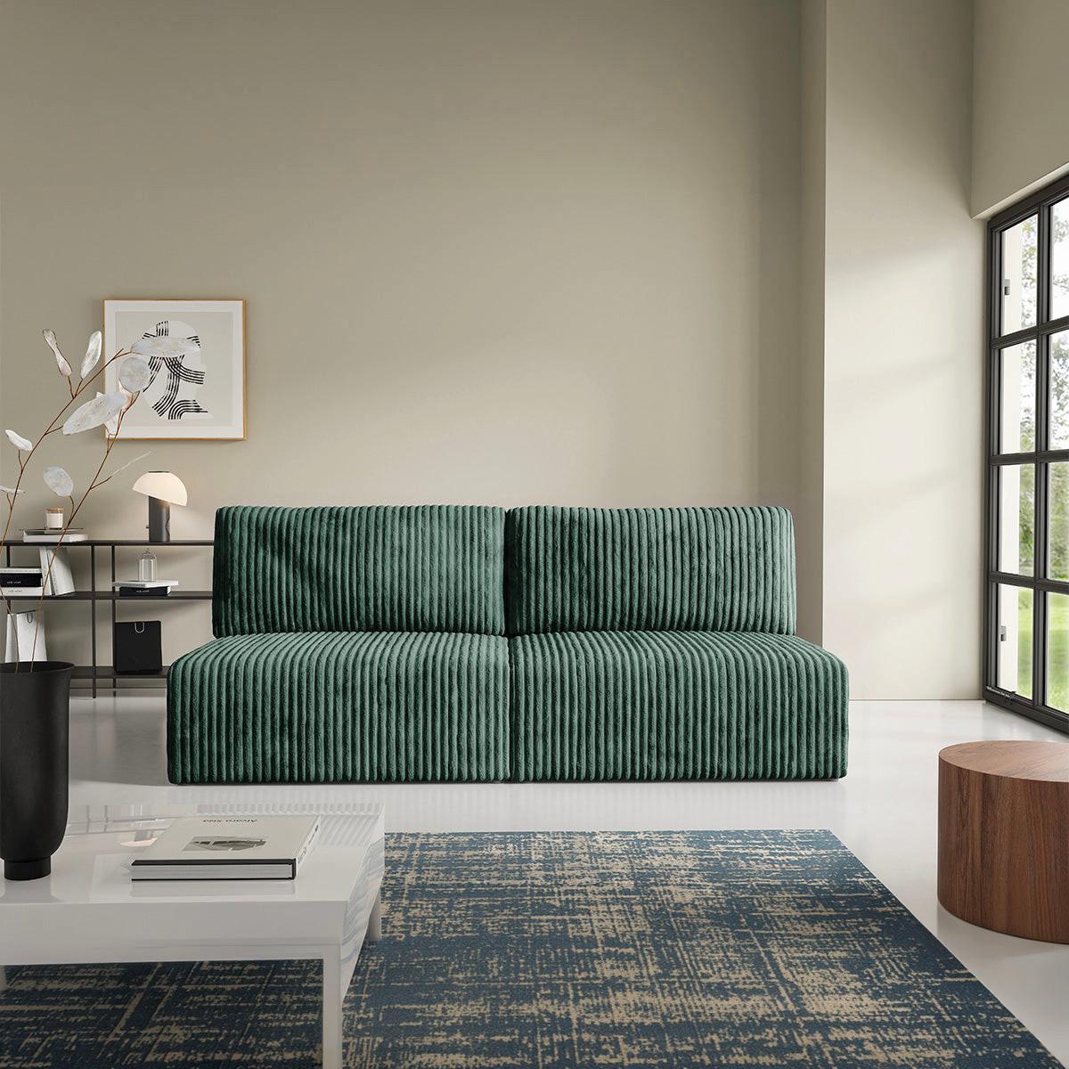 SOFA Angela 3 Sitzplätze Tannengrün - Grün, Holz (216/86/102cm) - Petits-meubles