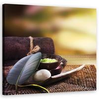 WANDBILD zen spa pflanzen - Lila, Textil (50/50cm) - Feeby
