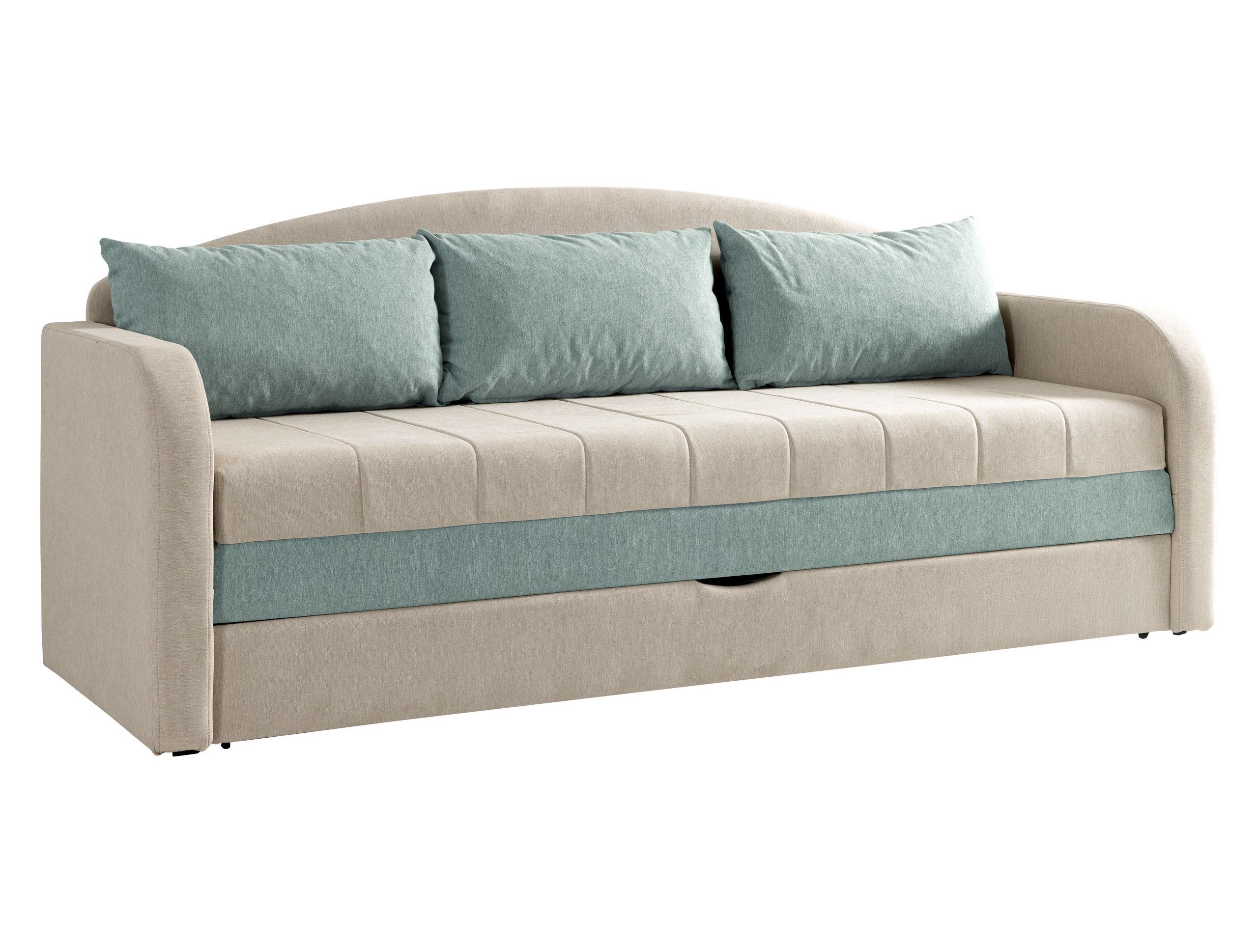 SCHLAFSOFA Tenus - Türkis/Beige, Holz/Textil (208/86/76cm) - MIRJAN24
