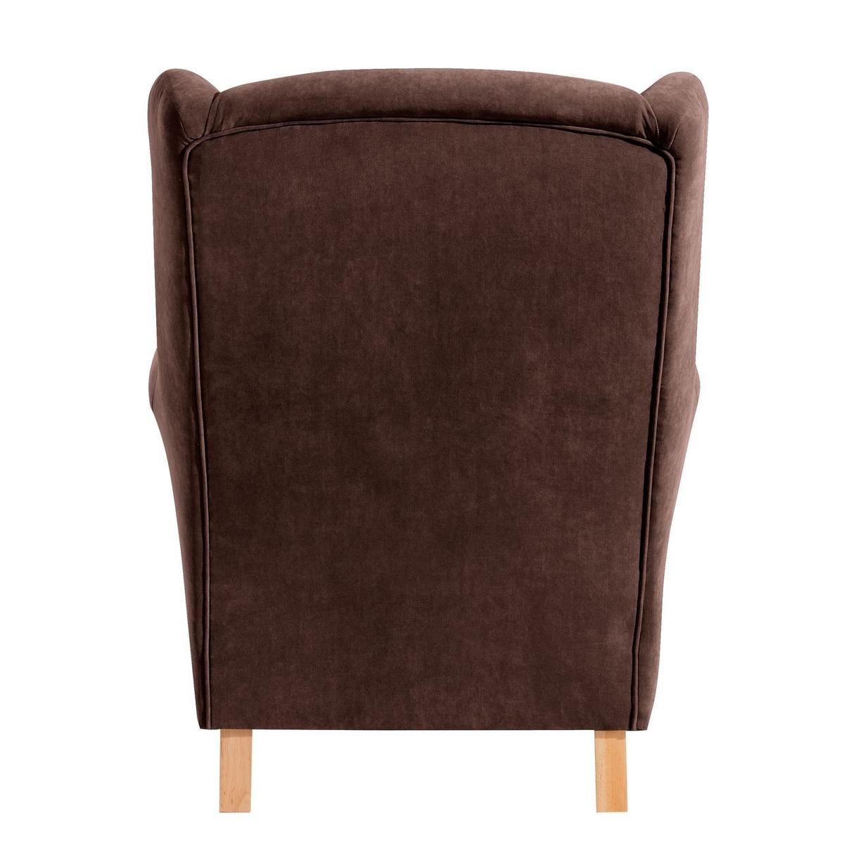 OHRENSESSEL Karlen Bezug Veloursstoff Buche natur / braun - Buchefarben/Braun, Kunststoff (86/103/77cm) - 58aufmkessel