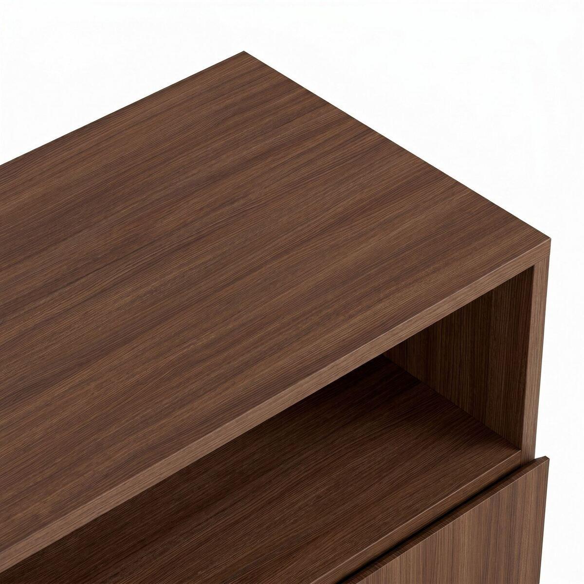 SIDEBOARD 2 Türen Fach Kaschmir- und Holzdekor 40/80/80 cm - Naturfarben, Holzwerkstoff (40/80/44cm) - Calicosy
