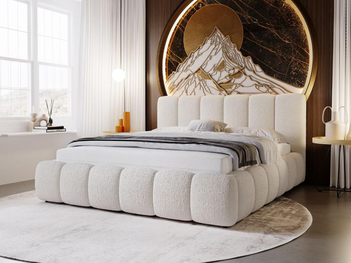 POLSTERBETT Cloud 200x200 Bouclé-Stoff Beige - Beige, Textil (200/200cm) - Graingold
