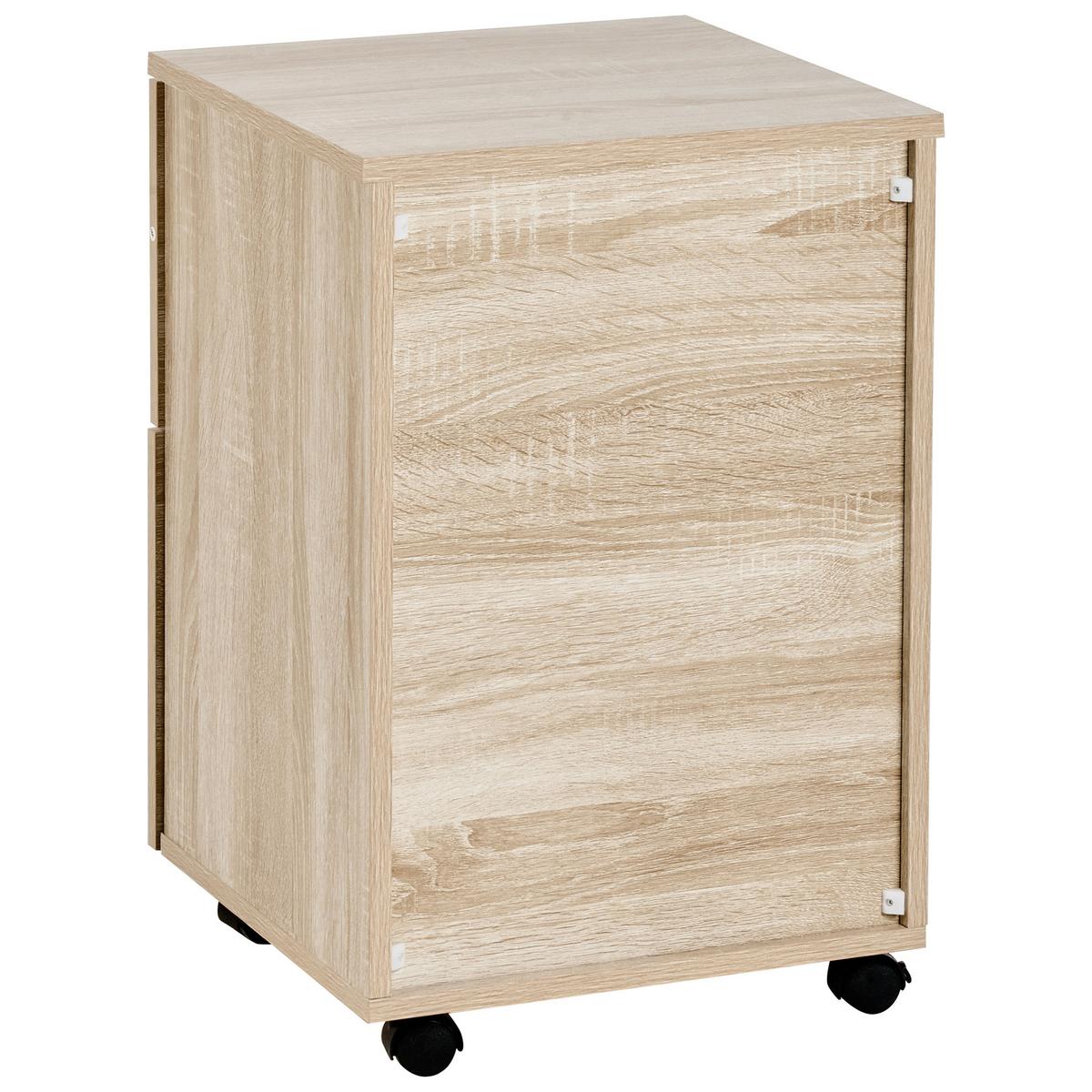 BÜROSCHRANK Hellbraun Johnson - Hellbraun/Schwarz, Holzwerkstoff (40/62/40cm) - Beliani