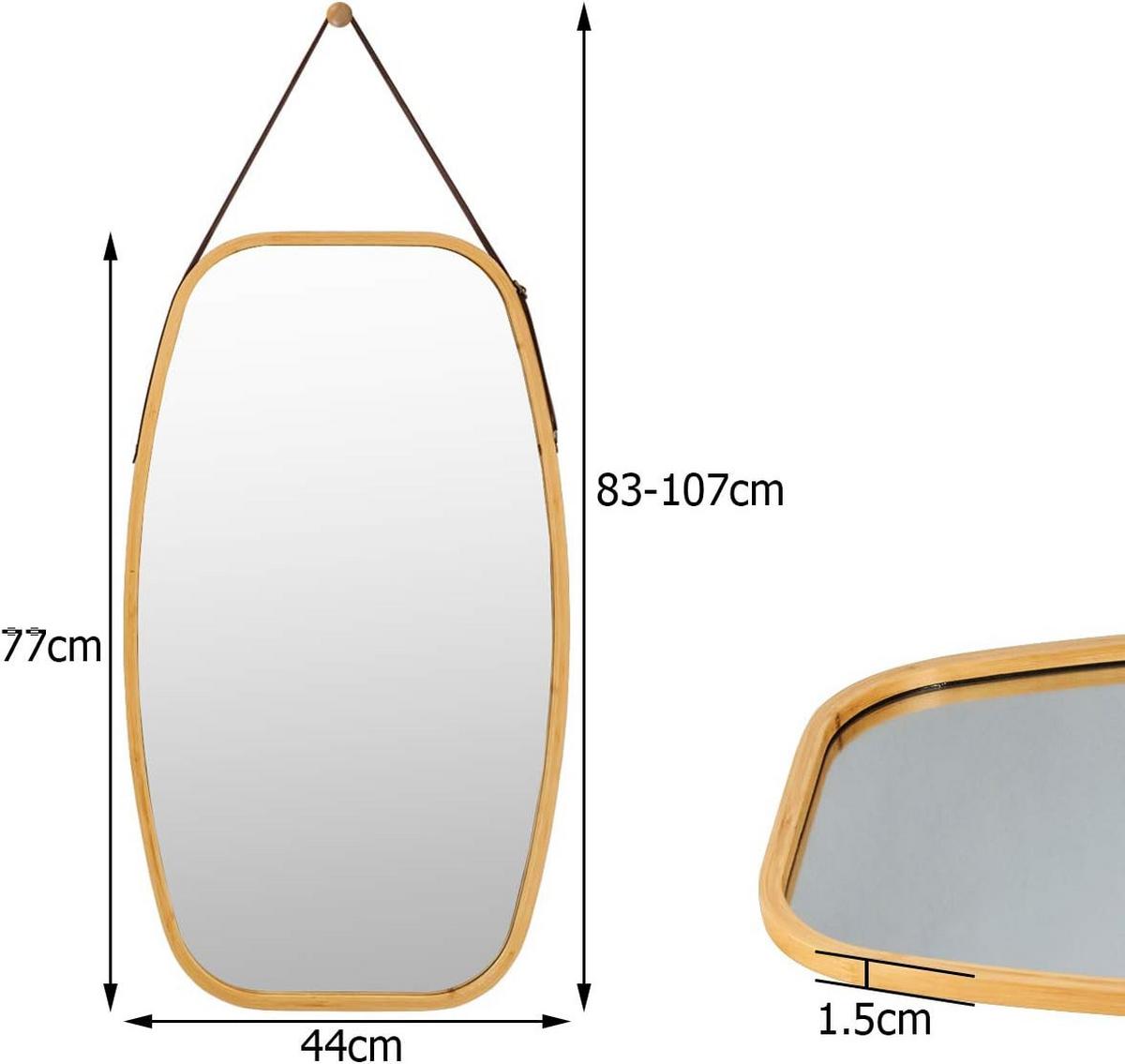 BADEZIMMERSPIGEL Holz - Naturfarben, Naturmaterialen (77/2/44cm) - COSTWAY