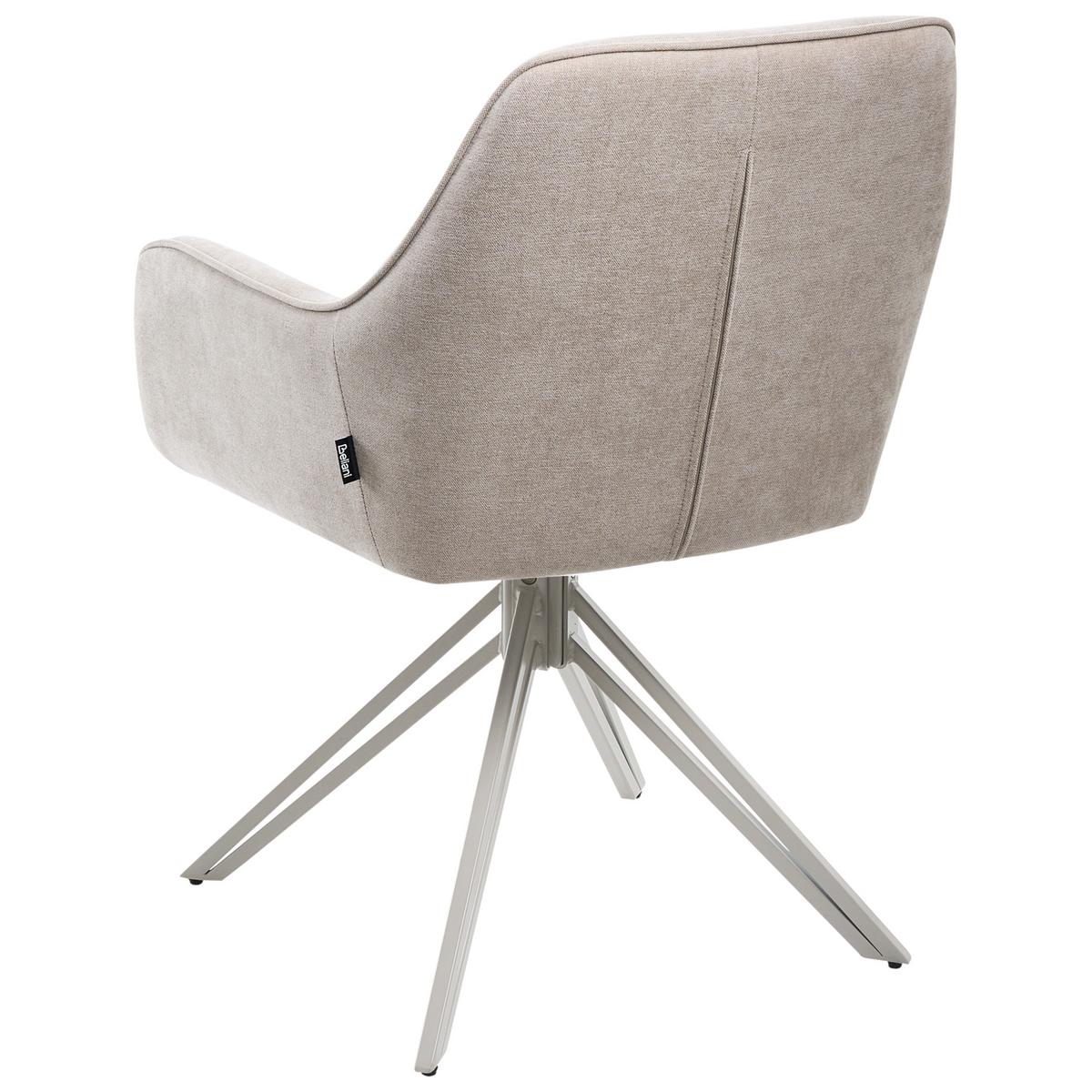 ESSZIMMERSTUHL 2er-Set Stoff Beige Jodar - Beige, Textil (56/83/60cm) - Beliani