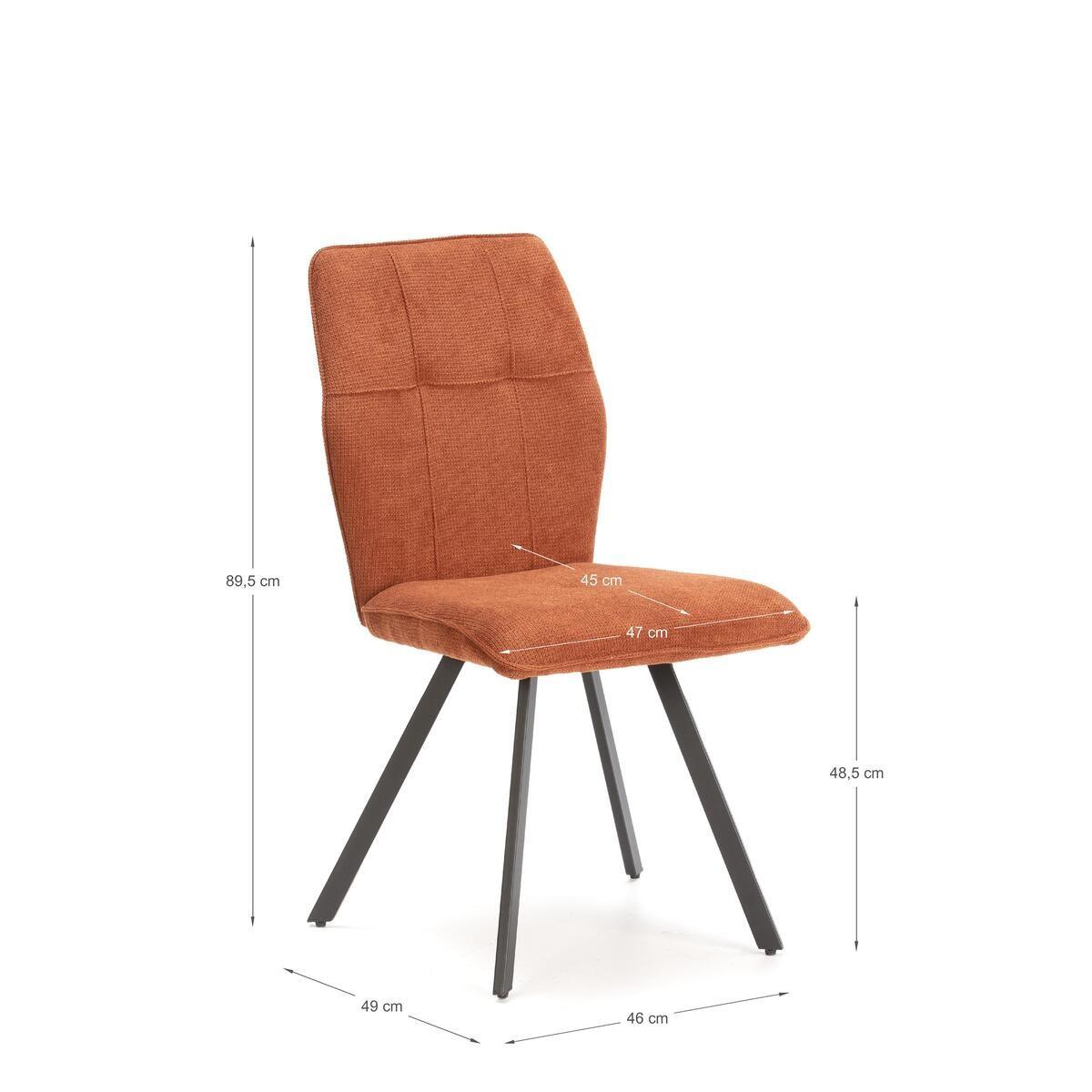 ESSZIMMERSTUHL Mery Braun 47/60/48 cm 4er-Set - Braun, Textil (60/48/47cm) - Calicosy