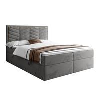 KONTINENTALBETT AURORA 140x200 mit Bettkasten Royal Velvet 250 - Hellgrau, Textil (140/200cm) - Lookway