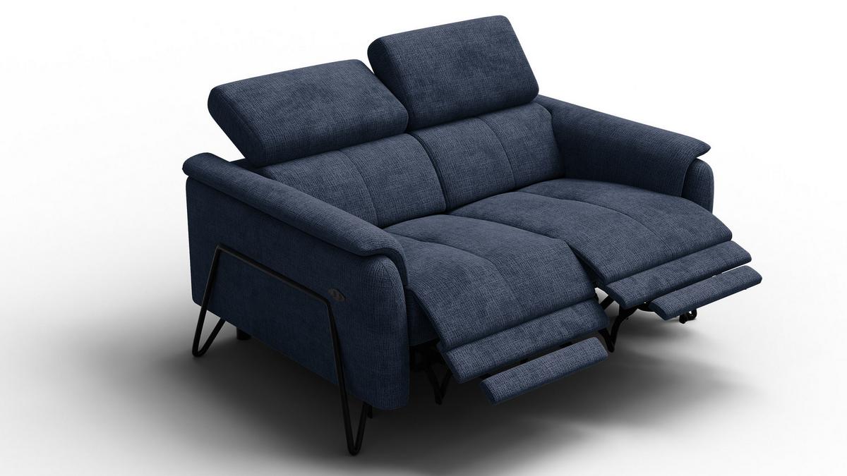 RELAXSOFA RODEN 2-Sitzer, marineblau - Dunkelblau, Holz/Textil (152/82/103cm) - Wozimo
