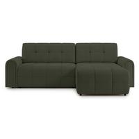 ECKSOFA Simolla Olivgrün rechts - Schwarz/Olivgrün, Kunststoff/Textil (180/268cm) - Selsey