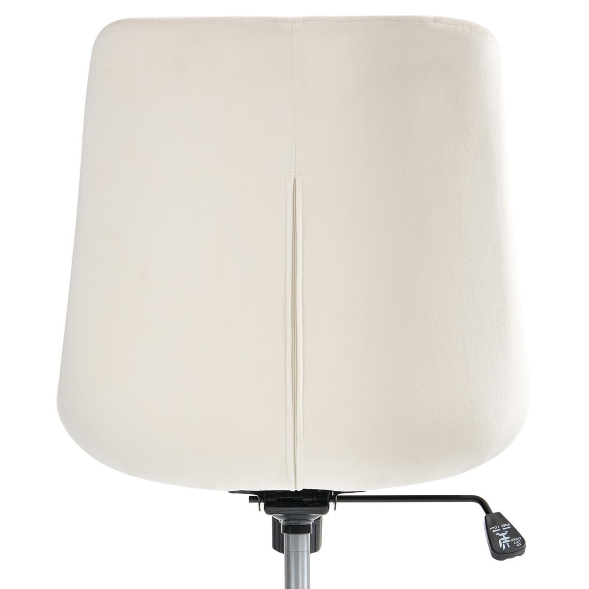 BÜROSTUHL Samtstoff Cremeweiß Melrose - Weiß, Textil (60/82/60cm) - Beliani