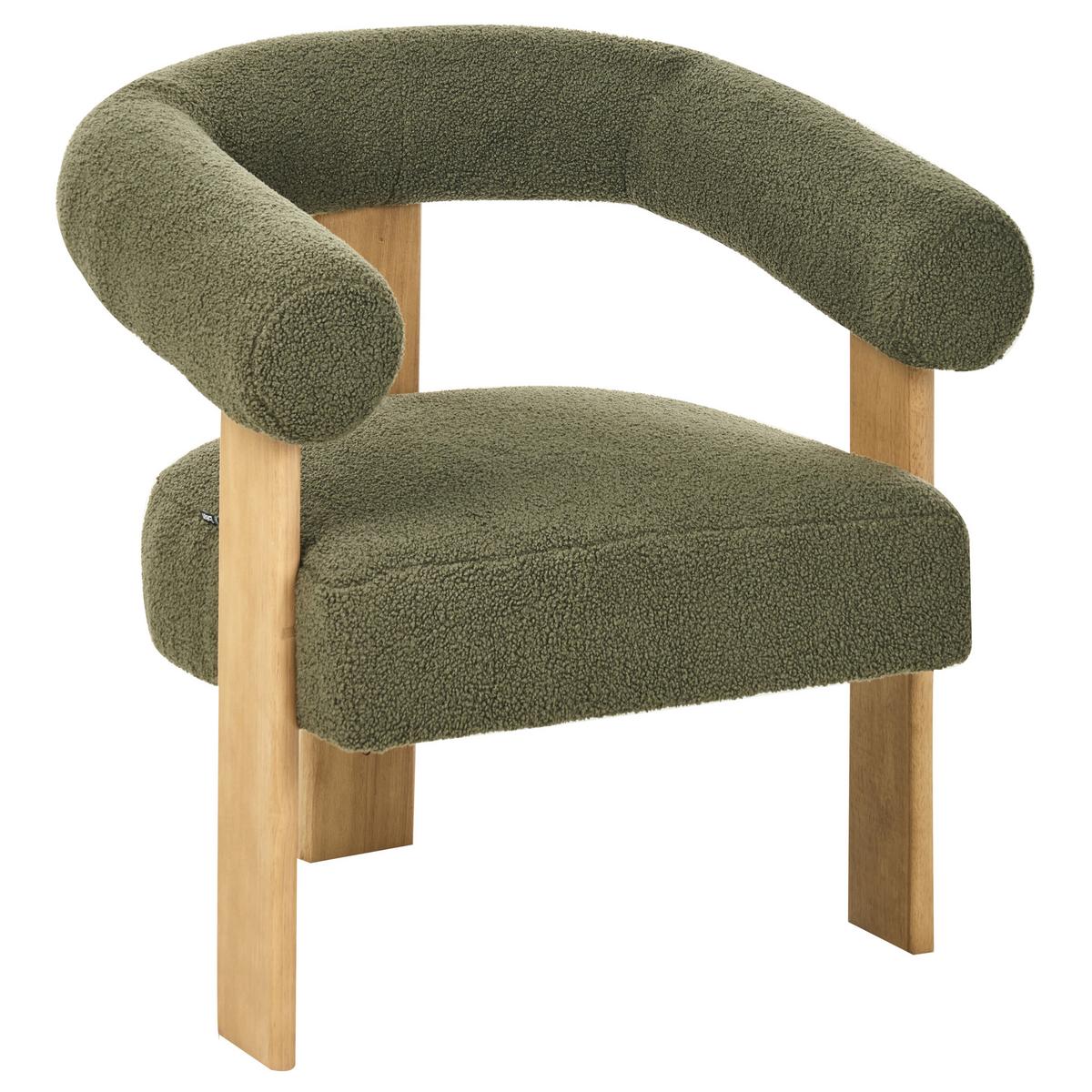 SESSEL Bouclé Grün/Hellbraun Ilbro - Braun/Grün, Textil (77/76/68cm) - Beliani