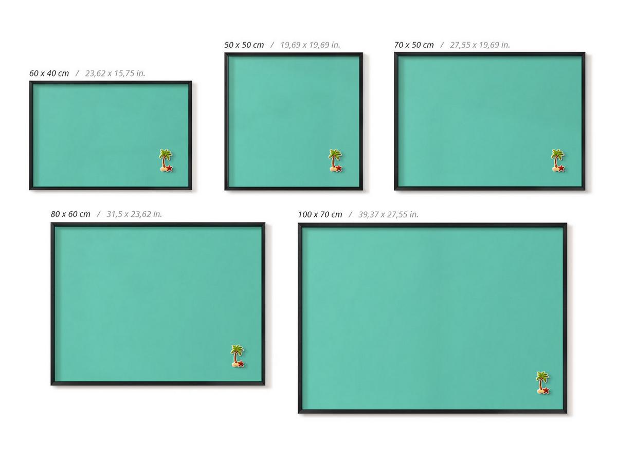 MAGNETTAFEL 80x60 cm Schwarzer Rahmen Minzgrün - Limette, Metall (80/60/0.4cm) - TULUP