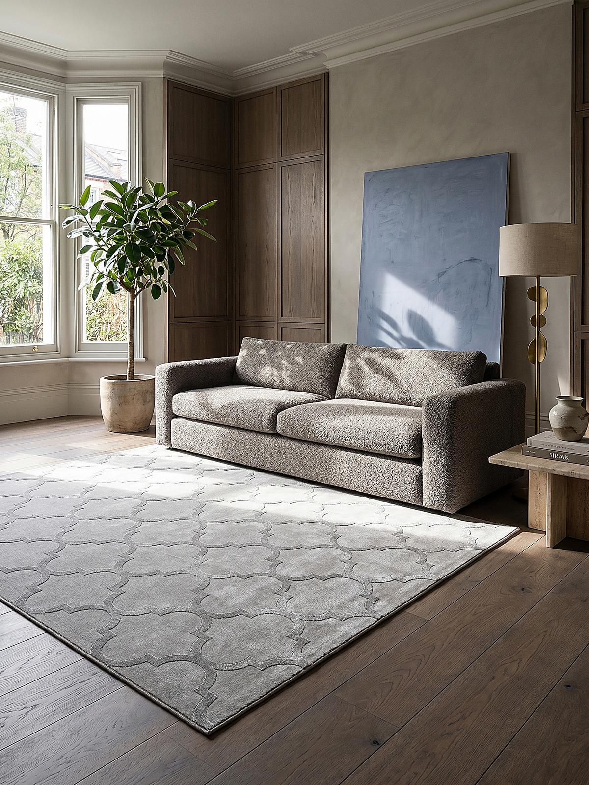 KURZFLORTEPPICH Orientalisch ERESMA Polyester Grau 200 x 290 cm - Grau, Textil (200/290cm) - KADIMA DESIGN