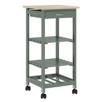 SERVIERWAGEN Biel - Grün, Holzwerkstoff (37/76/37cm) - [en.casa]