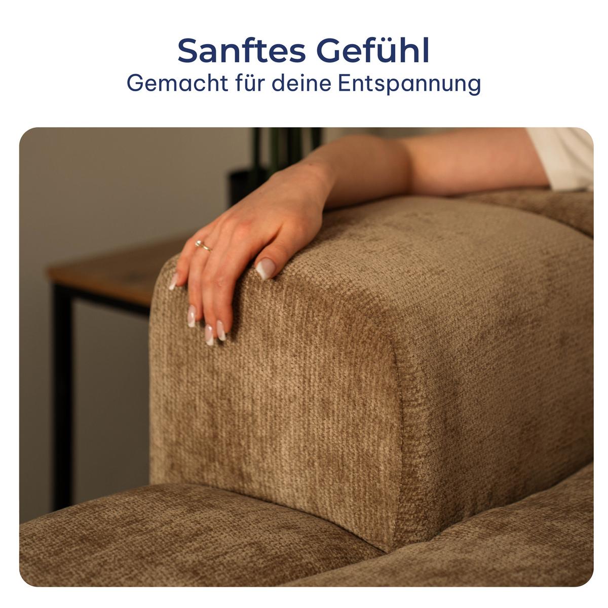 ECKSOFA SETIA LM R-S Grün Chenille - Grün, Holzwerkstoff (304/165cm) - MASSENO