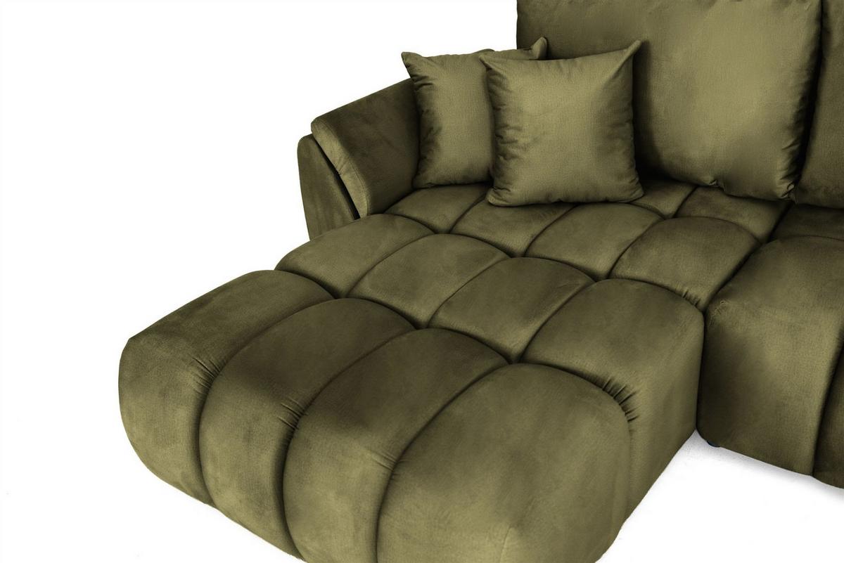 ECKSOFA Collin Mit Schlaffunktion - Grün, Holzwerkstoff/Textil (280/185cm) - Fun Möbel