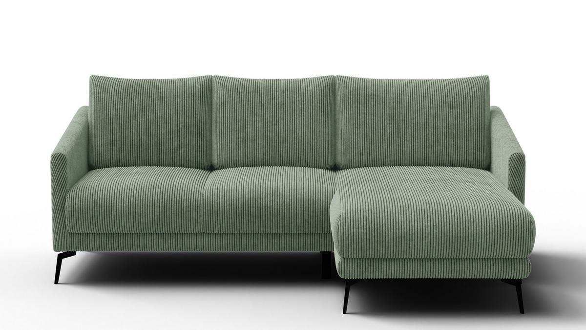 ECKSOFA VILT 3-Sitzer, mint - Schwarz/Mintgrün, Holzwerkstoff/Textil (221/156cm) - Wozimo