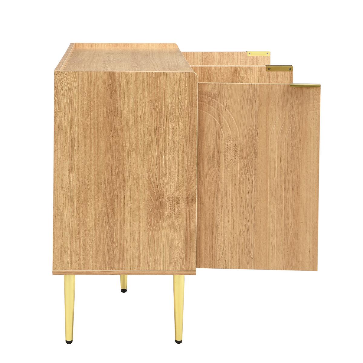 SIDEBOARD 140 cm in Natur Holzoptik mit 3D-Bogenfronten - Eiche San Remo/Naturfarben, Holzwerkstoff (140/75/38cm) - Urban Meuble